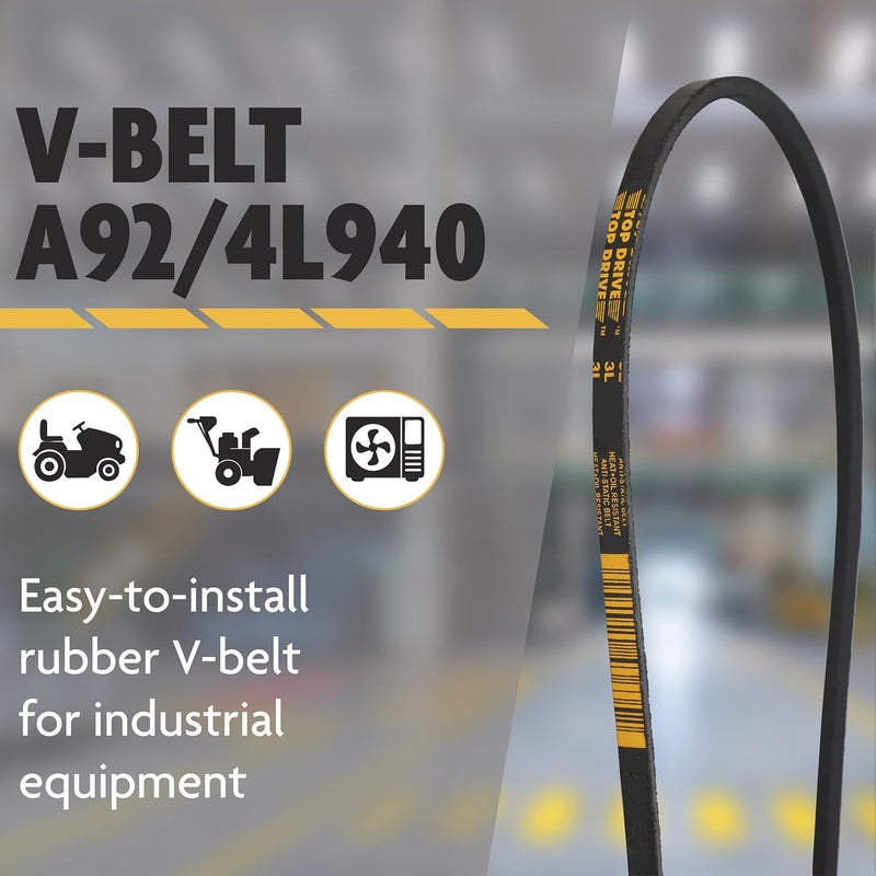 TOP DRIVE A92/4L940, A/4L, Classic Wrapped V-Belt, Rubber, 1/2" x 94" Outside Circumference - Image 2